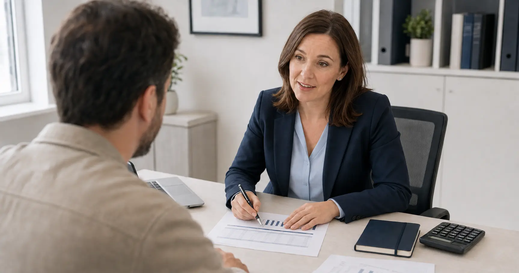 Amanda in a client consultation