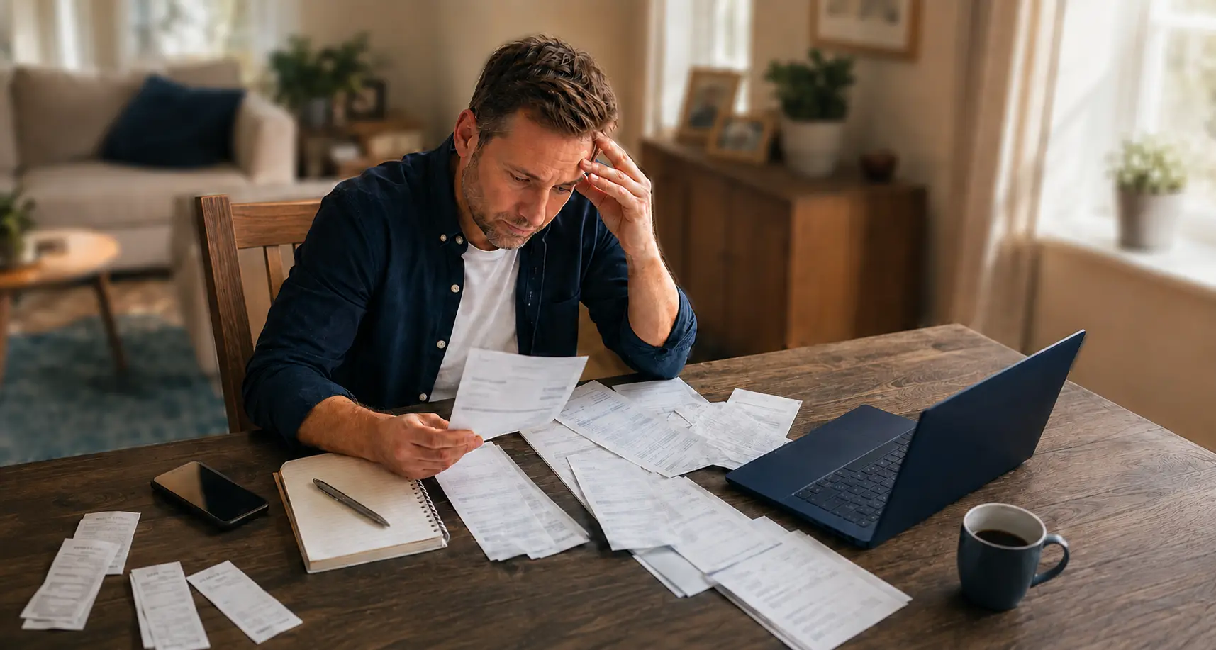 Person reviewing paperwork